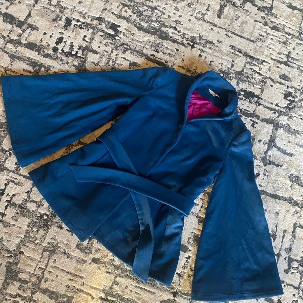 Bell Sleeve Blue Coat Womens Medium